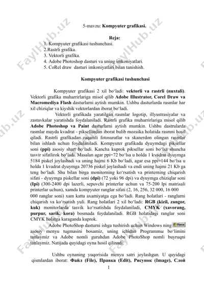 kompyuter grafikasi — DOCX