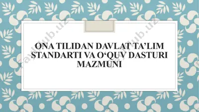 ona tili fanidagi kompetensiyalar — PPTX