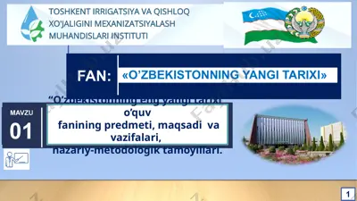 "o’zbekistonning yangi tarixi" — PPTX