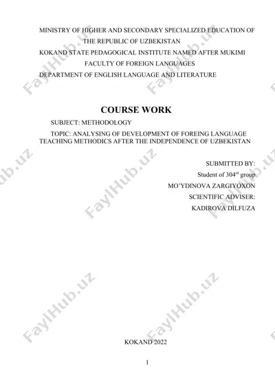 analyzing of development of foreign language teaching methodics after the independence of uzbekistan — DOCX