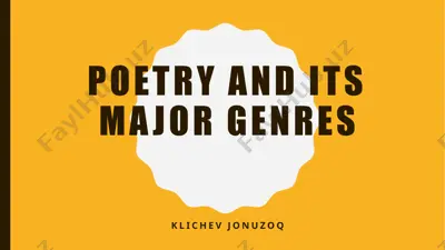 poetry and its major genres — PPTX