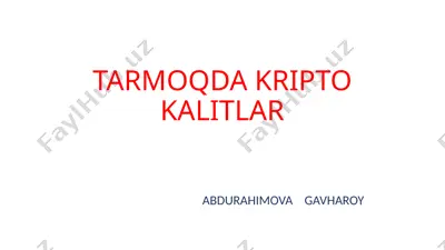 kripto kalitlar — PPTX