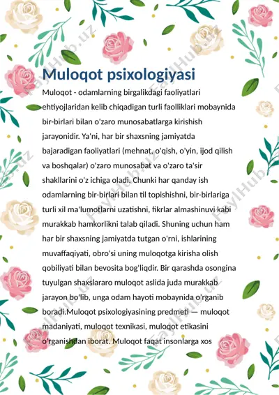 muloqot psixologiyasi — DOC
