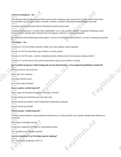 axborot texnologiyasi — DOCX