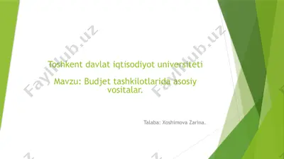 asosiy vositalar budjet tashkilotlarida — PPTX