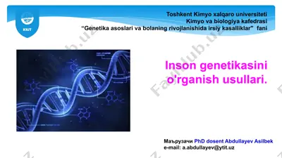 insongenetikasini o'rganish usullari — PPTX
