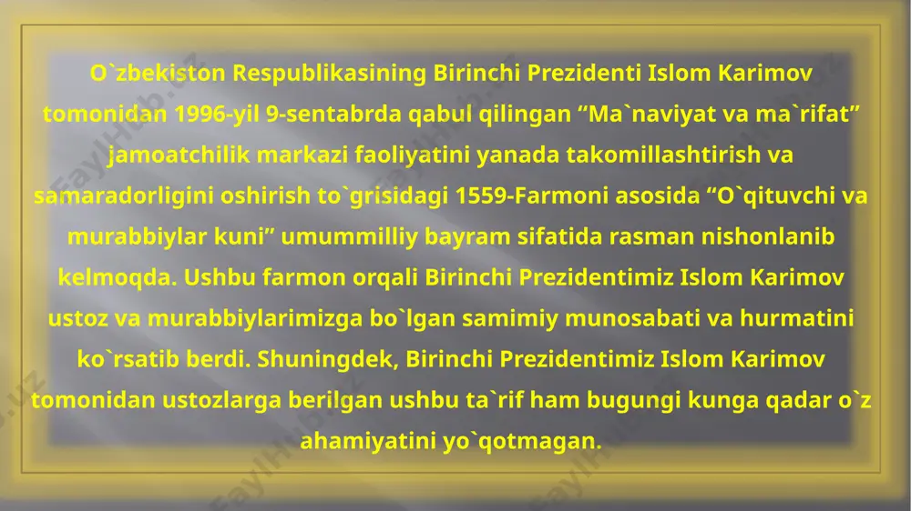 ga muofiq milliy tajribaning tahlili va ta`lim tizimidagi jahon miqyosidagi yutuqlar asosida tayyorlangan hamda umumiy va kasb hunar manaviyatiga ijodiy va ijtimoiy faollikka ijtimoiy siyosiy hayotda mustaqil ravishda mo`ljalni to`g`ri topa olish qobiliyatiga ega bo`lgan kadrlarni tayyorlashga mo`ljallangan. foydalanilgan adabiyotlar. adabiyotlar: 1.podlasiy i.p. pedagogika kniga 1. — m.: vlados, 2003. 2.ro’zieva d., usmonboeva m., holiqova z. interfaol metodlar: mohiyati va qo’llanilishi image2.jpeg image3.png image4.jpeg