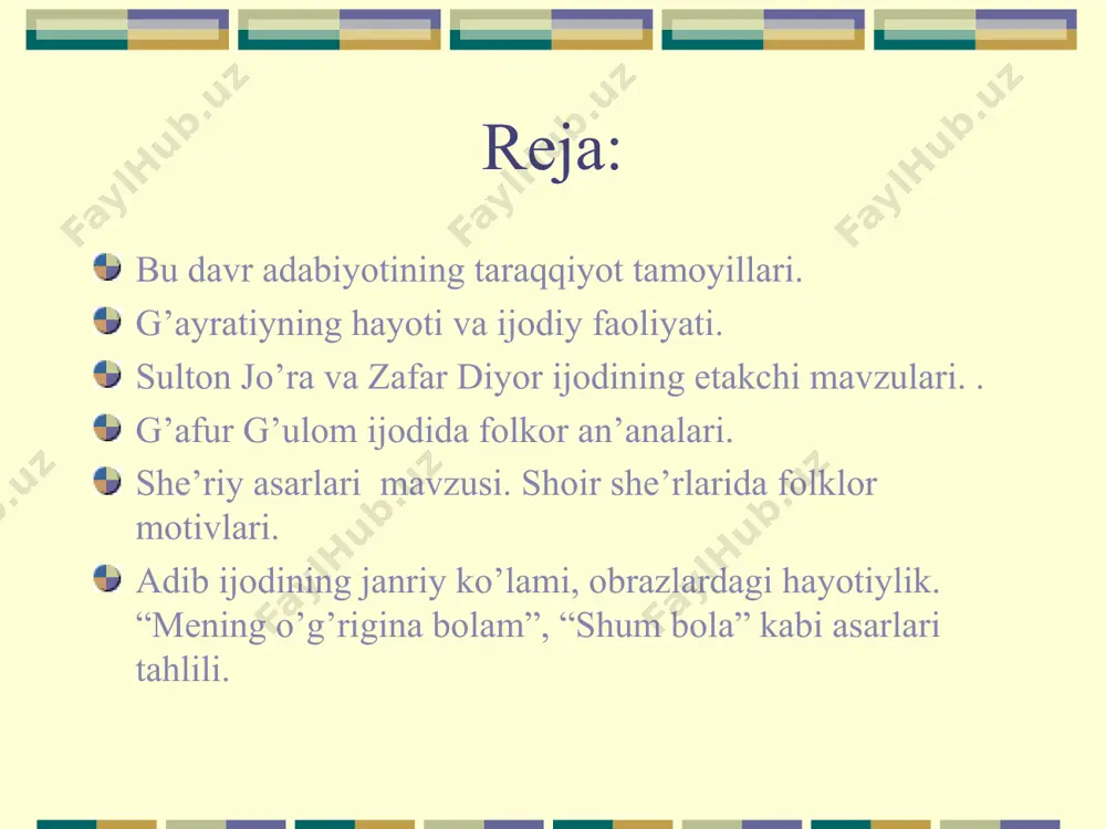 n har kuni seni har kun bog'chamda, so'rib gullar sharbatin o'ltirasan olchamda. borib ushlay deganda shoshib darhol uchasan. sira tutqich bermasdan guldan gulga ko'chasan. mendan aslo qochmagin, do'st bilaman o'zimga. pildir-pildir uchishing, oh, yoqadi ko'zimga. ucn, uchaver, uchaver, go'zal bog'cham — gulshanda. sira ozor bermayman sevgim, fikrim bor senda. kapalakjon, kapalak, qanotlaring ipakdak. do'st bo'laylik ikkimiz, to'xta, so'zlayin andak! g’afur g’ulom kichkintoylarning katta shoiri g‘afur g‘ulom g’afur g’ulom bolalar adabiyotining ravnaqiga katta hissa qo’shgan ijodkorlardan. o’zining mehnat faoliyatini pedagoglikdan boshlagan shoir umrining oxirigacha qalban eng jonkuyar pedagoglardan biri bo’lib qoldi. u yosh avlodni, kelajak farzandlarini juda sevardi va bu sevgisini bolalar haqida yozilgan asarlarida yuksak muhabbat va cheksiz mahorat bilan ifodaladi kichik maktab yoshidagi va bog’cha yoshidagi bolalalarga bag’ishlangan she’rlari “ahmad yomon bola emasku, ammo…” “ikki yoshlik” “o’rdak va turg’un” “o’rdak va turg’un” “charog’larim, qarog’larim” ”nortojining kurak tishi” “yasha deyman o’g’lim” “buni toping, qizlarim” “chitti gul” “siz mening yoshligimsiz” “nortojining …