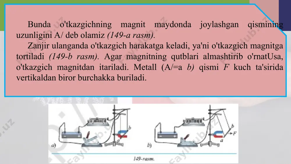 magnit maydonning tokli o’tkazgichga ta’siri 8 - sinf - Page 4