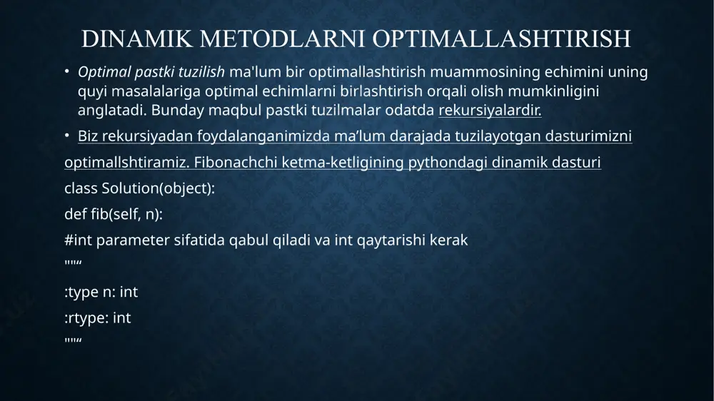 dinamik dasturlash metodlarini optimallashtirish usullari - Page 4