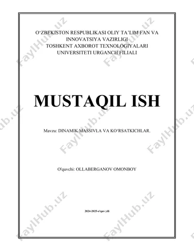 dinamik massivlar — DOCX