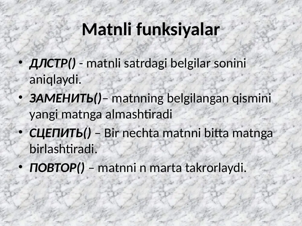 excelda matnli funksiyalar bilan ishlash - Page 4