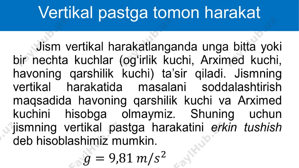 vertikal pastga tomon harakat - Page 2