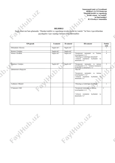 samarqand temir yo’l texnikumi — DOCX