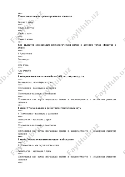 psixologiya tarixi — DOCX