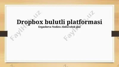 dropbox bulut platformasi — PPTX