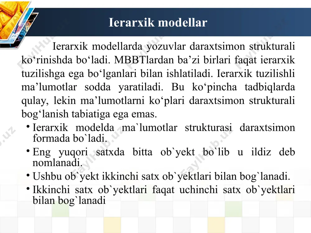 ma`lumotlar bazasi modellari - Page 4