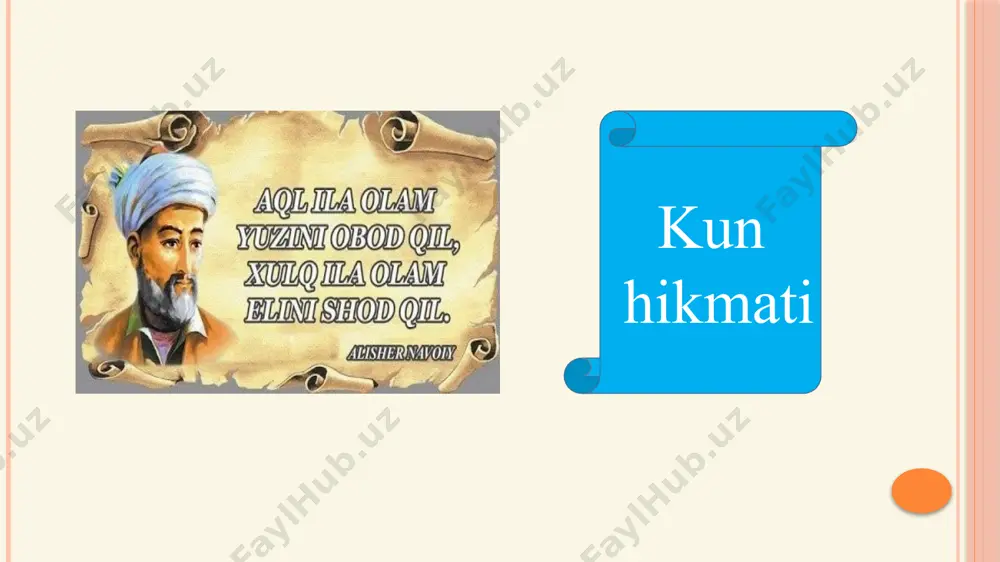 etamiz. majnunning boylikni tashlab sahroga chiqib ketganligi, sahro tafridlanish ya’ni alloh bilan yolg’iz qoladigan joyi bo’lganligi bunga misol bo’la oladi. allohni yaxshi ko’rgan insonni alloh ham yaxshi ko’radi. sahrodagi hayvonlarning ham majnunni yaxshi ko’rib qolishi bejizga emas. xulosa qilib aytish mumkinki, inson birinchi navbatda alloh taologa ishq bilan yashashi lozim. chunki allohni yaxshi ko’rgan inson bandalarni ham yaxshi ko’radi. bunday inson faxsh va munkar ishlardan tiyiladi. halol va xaromning farqiga borib, alloh taolo buyurganidek yashashga harakat qiladi. 2-ot 2-kurs 223-guruh talabasi narmamatov tolibjonning navoiyshunoslik fanidan tayyorlagan seminar topshirigi sharhi “layli va majnun” dostonining bugungi kundagi ahamiyati “layli va majnun”----xamsaning uchinchi dostoni bo’lib, 1484- yilda yozilgan. u 3622 baytdan iborat bo’lib, shu mavzudagi dostonlarga xos aruz vaznining "hazaji musaddasi axrabi makfuzi mahzuf" bahrida yozilgan. navoiy ushbu dostonni turkiy tilda yaratgan birinchi muallifdir. “sab’ayi sayyor”dostoni ning bugungi kundagi ahamiyati xususida kitobxon fikri: “sab’ai sayyor”dostonining bugungi kundagi ahamiyati shundaki, a. navoiy dostonni qoliplovchi …