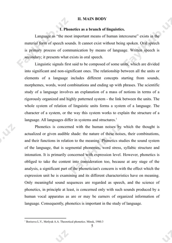 d physical or acoustic. further, any communication requires a listener, as well as a speaker. so, the last stages are the reception of the sound waves by the listener's, hearing physiological apparatus, the transmission of the spoken message through the nervous system to the brain and the 1 inguistic interpretation of the information conveyed. in accordance with their linguistic function the organs of speech may be grouped as follows: - the repertory or power mechanisms furnishes the flow or the air which is the first requisite for the production of speech sounds. this mechanism is formed by the lungs, the wind pipe and the bronchi. the energy which is regulated by the power mechanism. regulating the force of the air - wave the lungs produce variations in the intensity of speech sounds. syllabic pulses and dynamic stress are directly related to the behavior of the muscles which activate this mechanism. …
