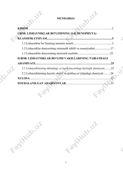 lishayniklar (lichenes) — DOCX