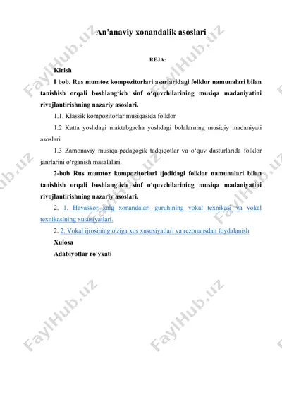 an'anaviy xonandalik asoslari — DOCX