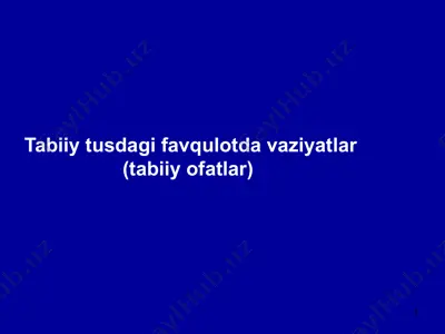 zilzila - tabiiy ofatlar — PPTX