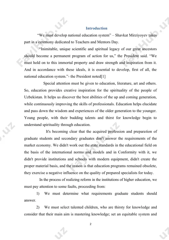 faults, proceeding from: 1) we must determine what requirements graduate students should answer. 2) we must select talented children, who are thirsty for knowl​edge and consider that their main aim is mastering knowledge; set an equitable system and order of entrance to the institutions of higher education; to create all necessary conditions for getting enough knowledge by students. 3) it is necessary to determine what professions are most important to prepare for in higher education institutions. specifi​cally, it should be determined which of the 90-100 acquired professions we need most of all, and which of them we need less and also new professions according to the new times. the aim of our course paper is to give theoretical argumentation for organizing grammar and accuracy in language teaching and give practical recommendations. in accordance with the main aim it was necessary to solve following problems: 1. research materials by given theme; …