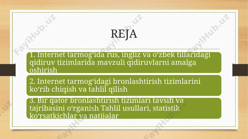 ompaniya funksiyasiga (tegishincha mehmonxona harajatlariga ham) bronlashni amalga oshiruvchi turistik agentlarga vositachilik haqi to‘lash kiradi. vositachilik haqi miqdorini har bir mehmonxona har xil belgilaydi. odatda uning miqdori bronlash summasining 10% ni tashkil qiladi. fidelio tizimi - mehmonxonalar va restoranlar uchun boshqaruv tizimlari yaratishga ixtisoslashgan dunyodagi eng yirik micros-fidelio korporatsiyasining kompleksi eng ko‘p tarqalgan universal mahsul hisoblanadi. fidelio tizimi 100 dan ortiq yirik mehmonxona tarmoqlari (sheraton, hilton, marriot, kempinsky, hyatt va h.k.)da o‘rnatilgan. mdh va boltiqbo‘yi mamlakatlari hududidagi 90 dan ortiq mehmonxonalar ham o‘z faoliyatida mana shu texnologiyalardan foydalanadi. lodging touch tizimi mehmondo‘stlik sanoati uchun dasturlar ishlab chiqish sohasidagi yetakchi tashkilotlardan biri – aqshning mai hospitality kompaniyasi tomonidan yaratilgan. bugungi kunda lodging touch tizimi mehmonxona biznesini kompleks avtomatlashtirish dasturiy vositalarining eng zamonaviylaridan biri hisoblanadi. dastur to‘la rusifikatsiya qilingan va mdh bozori uchun moslashtirilgan. boshqa shunga o‘xshash tizimlardan farqli o‘laroq, lodging touch tizimi windows nt operatsion muhitida faoliyat ko‘rsatadiki, bu uning faoliyat …