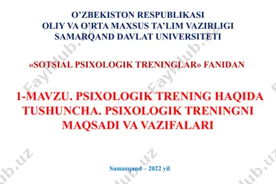 psixologik trening — PPTX