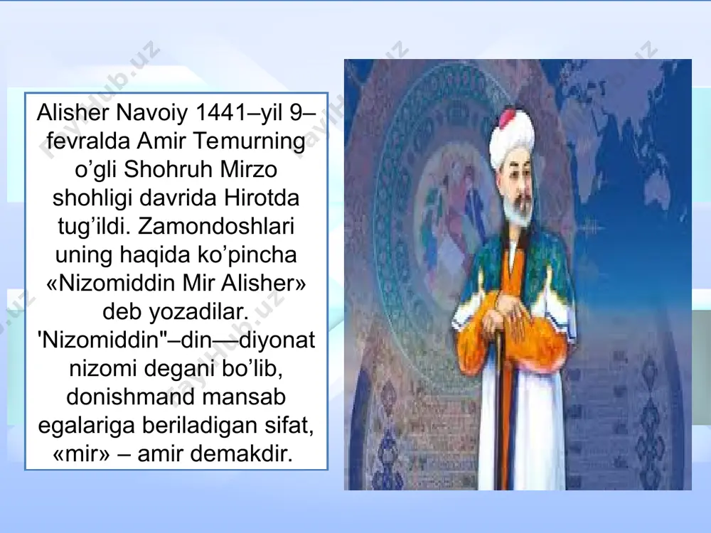 g tuhmati“. ko’zga chun dermenki: „ey, tardomani yuzi qaro, sendin o’lmish telba ko’nglumning baloyu vahshati“. yig’lab aytur ko’zki: „yo’q erdi manga ham ixtiyor ki, ko’rundi nogahon ul sho’xi mahvash tal’ati“. ey navoiy, barcha o’z uzrin dedi, o’lguncha kuy kim, sanga ishq o’ti-o’q ermish azalning qismati ko’rgali husnungni zoru… ko’rgali husnungni zoru mubtalo bo’ldim sanga, ne balolig’ kun edikim, oshno bo’ldum sanga. har necha dedimki, kun-kundin uzay sendin ko’ngil, vahki, kun-kundin batarrak mubtalo bo’ldum sanga. men qachon dedim: vafo qilg’il manga — zulm aylading, sen qachon deding: fido bo’lg’il manga — bo’ldum sanga. ey ko’ngil, tarki nasihat ayladim avvora bo’l, yuz balo yetmaski, men ham bir balo bo’ldum sanga. jomi jam birla xizr suyi nasibimdur mudom, soqiyo, to tarki joh aylab gado bo’ldum sanga. g’ussa changidin navoe topmadim ushshoq aro, to navoiydek asiru benavo bo’ldum sanga. kelmadi kecha kelgumdur debon ul sarvi gulroʻ kelmadi, koʻzlarimga kecha tong otguncha uyqu kelmadii. lahza-lahza …