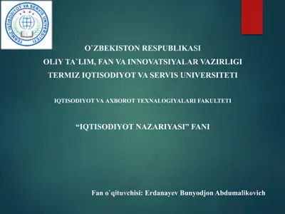 iqtisodiyot nazariyasi — PPTX