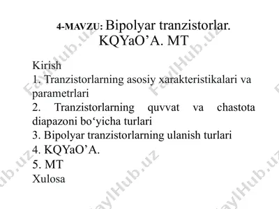 bipolar tranzistor — PPTX