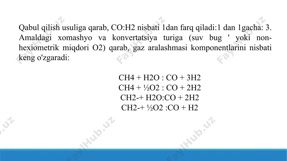 14. sintez gaz usulida olinadigan mahsulotlar. taqdimot 12 bet. - Page 5
