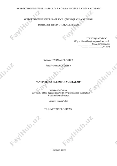 antiaterosklerotik vositalar — DOCX