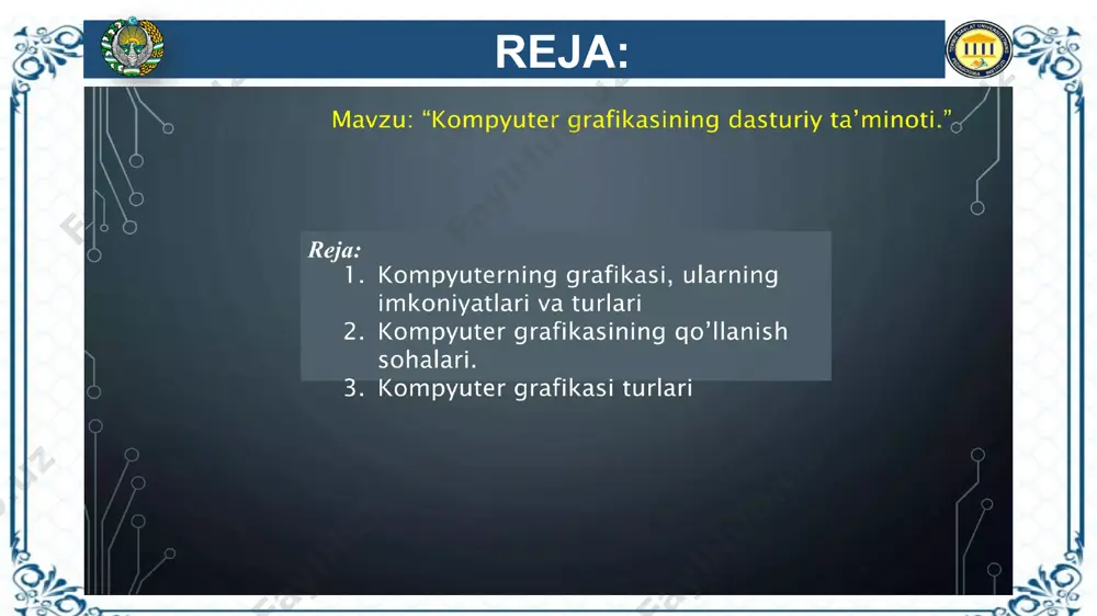kompyuter grafikasi kompyuterning grafik imkoniyatlari va ularning turlari - Page 3
