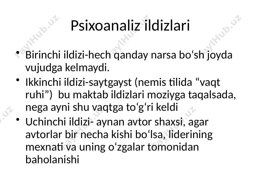 zabt etuvchi, "sarguzashtchi" va diqqatli ilmiy tadqiqotchi bo'lish imkoniyatini berdi. u muvaffaqiyatga ishonch va fikrlashning yangi sohalarini baquvvat va ijodiy o'rganish qobiliyatiga ega edi. biror narsa noto'g'ri bo'lib chiqsa, u texnikani ham, nazariyani ham o'zgartirish uchun kamtarlikka ega edi. freydning texnika va klinikaga oid maqolalarini diqqat bilan o'qiyotganda, texnikadagi o'zgarishlar keskin yoki to'liq bo'lmaganligi aniqlandi. urg'u tartibidagi o'zgarishlarni yoki ma'lum bir protsedura yoki terapevtik jarayon uchun belgilangan ahamiyat tartibida ko'rish mumkin. shu bilan birga, texnik protseduralarni ishlab chiqishda (reaktsiya, xotirani tiklash, tushuncha) va terapevtik jarayon nazariyasida turli bosqichlarni tavsiflash mumkin. freyd 1882 yilda breuerdan anna o. ning ishi haqida bilgan va 1885 yil oktyabrdan 1886 yil fevralgacha charcot bilan gipnozni o'rgangan bo'lsa-da, u amaliyotni boshlagan davrda umumiy qabul qilingan terapevtik usullardan foydalanish bilan cheklangan. deyarli 20 oy davomida u elektr stimulyatsiyasi, gidroterapiya, massaj va boshqalarni qo'llagan.natijalardan qoniqmagan holda, u 1887 yil dekabr oyida gipnozdan foydalanishni boshladi, aftidan bemorning alomatlarini bostirishga …