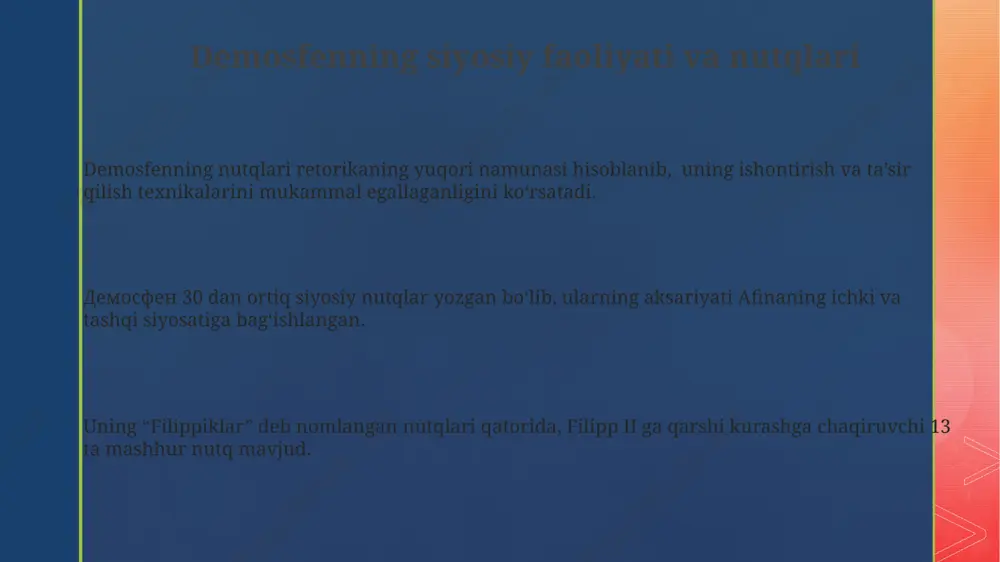 ntitez va parallel tuzilmalar kabi stilistik vositalardan mahorat bilan foydalanib, tinglovchilarning diqqatini jalb qilgan. e'tiboringiz uchun rahmat @taqdimot_robot image2.png image3.png