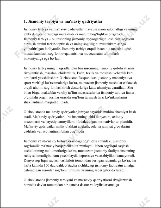 g'liqni saqlash tashkiloti ma'lumotlariga qaraganda, jismoniy faollik bolalar va o'smirlar orasida stressni kamaytiradi, o'ziga ishonchni oshiradi va ijtimoiy ko'nikmalarning rivojlanishiga ko'maklashadi. shu bilan birga, 2022 yilda o'tkazilgan tadqiqot natijalariga ko'ra, sportda qatnashgan maktab o'quvchilaridan 68% i yuklanishni bardoshliroq qabul qilishadi va ular orasida mavjud nizolarga konstruktiv yechimlar topishga moyillik ko'rsatiladi. bundan tashqari, sport faoliyatining axloqiy rivojlanishga ijobiy ta'siri haqida bir qator tadqiqotlar mavjud. masalan, angliya jismoniy tarbiya va sport tahlil instituti tomonidan 2021 yilda o'tkazilgan izlanishlarda sport bilan shug'ullanish bolalarda bag'rikenglik, hurmat, adolat va jamoaviylik kabi qadriyatlarni rivojlantirishiga yordam beradi, deb keltirilgan. tadqiqot natijasida, sport mashg'ulotlari bolalarning 76% da mas'uliyat va yetakchilik qobiliyatlarini oshirishini ko'rsatgan. sport faoliyati intizomni rivojlantiradi. masalan, professional sportchilarning kundalik jadvali ko'pincha qattiq intizom asosida tuzilgan bo'lib, bu ularning majburiyatlarga va burchlariga bo'lgan mas’uliyatini oshiradi. amerika qo'shma shtatlarining sport natijalarini o'rganish instituti (ncaa) ma'lumotlariga ko'ra, kollej sportchilari orasida vaqtni samaraliroq boshqarish, belgilangan maqsadlarga erishish, stressni boshqarish borasida …