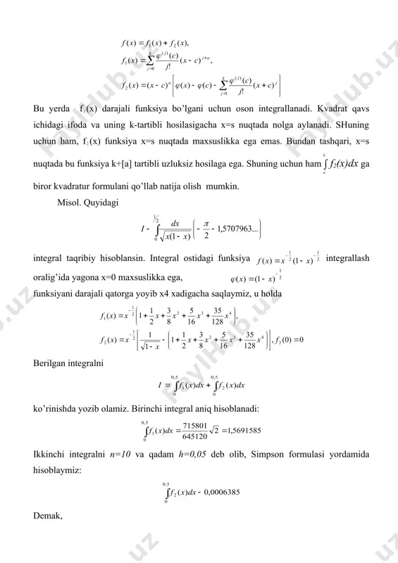 integrallanuvchi funksiyaning maxsusligini susaytirish - Page 4