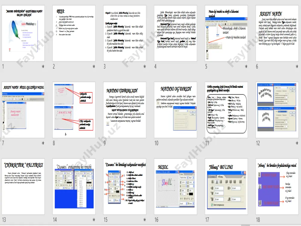 adobe photoshop dasturida matn bilan ishlash - Page 3