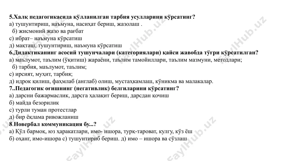 mustahkamlash uchun testlar - Page 3