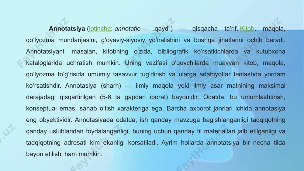 anilishi koʻproq koʻzga tashlanadi. lekin farqli tomoni shundaki, taqrizda ifodalilikni oshiruvchi til vositalari juda kam qoʻllaniladi. maqola, reportaj kabilarda ekspressivlikni ifodalash imkoniyatlari birmuncha kengroq, taqrizda esa iboralar, oʻxshatish, metaforalar, baʼzan soʻroq gaplar, ayrim grammatik shakllar ekspressivlikni ifodalashda maʼlum darajada rol oʻynaydi. frazeologizmlar, xalq maqollari taqrizlarda deyarli ishlatilmasligini ham qayd etish mumkin. shu bilan birga, soʻnggi yillar mobaynida taqrizlarning tilida taʼ sirchanlikni oshiruvchi vositalar avvalgiga qaraganda koʻproq uchrayotganini ham inkor etib boʻlmaydi. oʻzbek adabiyotida taqrizchilik oʻzbek adabiyotida taqriz 20-asr boshlarida vaqtli matbuot bilan teng rivojlana boshlagan. endilikda taqriz oʻzbek adabiy tanqidchiligining eng muhim janrlaridan boʻlib qoldi. oybek, abdulla qahhor, shayxzoda, gʻafur gʻulom kabi yozuvchilar, o.hoshimov, s.husayn, olim sharafiddinov, v.zohidov, i.sultonov, h.yoqubov, m. qoʻshjonov, ozod sharafiddinov, u.normatov, n. xudoyberganov, i.haqqulov va boshqa olimlar oʻzbek adabiy hayotida chuqur iz qoldirgan taqrizlar yaratdilar. taqriz "imomning manekin qizi" asarini mutolaa qilib rosti oʻta taʼsirlanib ketmadim. odatiy hayot tasvirlangan oddiy asar kabi qabul qildim. lekin menga …