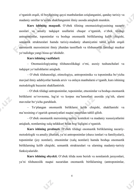 nish mexanizmlari, tarixiy va madaniy omillar ta’sirida qanday o‘zgarishi o‘rganiladi. onomasiologiyaning asosiy xususiyatlaridan biri ma’nodan so‘zga yo‘nalish tamoyilidir. bu xususiyat onomasiologiyani semasiologiyadan tubdan farqlaydi. agar semasiologiya so‘z shaklidan ma’no sari yo‘nalsa, onomasiologiya aksincha, avvalo inson ongida paydo bo‘lgan tushunchadan kelib chiqib unga qanday nom berilishini aniqlaydi. onomasiologik yondashuvda “nima haqida gapiryapman?” degan savol asosiy nuqta bo‘lib, keyin bu kontseptga mos keluvchi ifoda shakli tanlanadi. masalan, inson sezgilarida shakllangan tiniq, hayot uchun zarur suyuqlik kontsepti o‘zbek tilida “suv” so‘zi bilan nomlangan, lekin boshqa tillarda, masalan, ingliz tilida “water”, rus tilida esa “вода” kabi shakllar bilan ifodalanadi. bu farqlar onomasiologik izlanishlarning asosiy tahlil nuqtalaridan biridir[footnoteref:1]. [1: madvaliyev a., o‘zbek tilining izohli lug‘ati, o‘zbekiston milliy ensiklopediyasi davlat ilmiy nashriyoti, 2020, 592 bet.] yana bir muhim xususiyat – nom tanlash jarayonini o‘rganishdir. tilshunoslikda so‘zlarning paydo bo‘lishi va shakllanishi tasodifiy emas, balki insonning atrof-muhitni idrok etish jarayonida vujudga kelgan ehtiyojlari, tajribalari va madaniy qadriyatlari asosida …