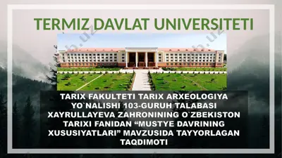 mustye davrining xususiyatlari — PPTX