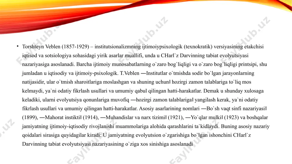 hayotining tanlangan bir nechta ishtirokchilarining huquqidir. foydalanilgan adabiyotlar ro`yxati 1. akimov d.v., dicheva o.v., shukina l.b. resheniya zadach po ekonomike: ot prostix do olimpiadnix. – m.: vita-press, 2009. 2. akimov d.v., dicheva o.v., shukina l.b. resheniya zadach po ekonomike: ot prostix do olimpiadnix. – m.: vita-press, 2010. 3. akimov d.v., dicheva o.v., shukina l.b. resheniya zadach po ekonomike: ot prostix do olimpiadnix. – m.: vita-press, 2009. 4. alekseycheva e. yu., magomedov m. d., kostin i. b. ekonomika organizatsii (predpriyatiya). uchebnik. — m.: dashkov i ko. 2020. 290 s. 5. azi ekonomiki / mariya boyko – m.: izdatel "kniga po trebovaniyu", 2015. - 470 s., il. 6. baskakova o.v., machabeli m.sh. ekonomika organizatsii. — m.: dashkov i ko. 2019. 306 s. image2.png image1.png /docprops/thumbnail.jpeg