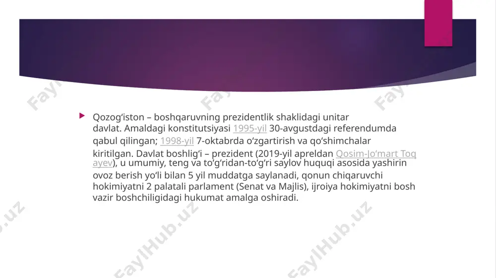rini ulug’laydigan g’ururli xalqlar diyori. mahalliy aholi o’zlarining mehmondo’stligi bilan mashhur va yaxshi sabablarga ko’ra – bu ’to’liq loyiq. sssr parchalanganidan keyin qozog‘iston o‘z yo‘lidan bordi va o‘tgan vaqt ichida bu davlat oldinga ulkan qadam tashladi, jadal sur’atlar bilan rivojlandi. „the world factbook“. cia.gov. central intelligence agency. qaraldi: 12-mart 2019-yil. ↑ jump up to:4,0 4,1 4,2 „world economic outlook database, october 2019“. imf.org. international monetary fund. qaraldi: 3-noyabr 2019-yil. ↑ jump up to:5,0 5,1 5,2 „world economic outlook database, april 2020“. imf.org. international monetary fund. qaraldi: 20-aprel 2020-yil. ↑ bank, world (8–iyun 2020–yil). „global economic prospects, june 2020“. openknowledge.worldbank.org. world bank. 80-bet. qaraldi: 10–iyun 2020–yil. ↑ „poverty headcount ratio at national poverty lines (% of population)“. data.worldbank.org. world bank. qaraldi: 7-may 2019-yil. ↑ bank, world (9–aprel 2020–yil). „europe central asia economic update, spring 2020 : fighting covid-19“. openknowledge.worldbank.org. world bank. 53, 54-bet. qaraldi: 9–aprel 2020–yil. e’tiboringiz uchun raxmat image1.jpeg image2.jpg …