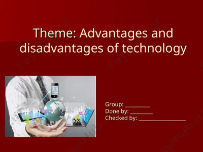technology: advantages and disadvantages — PPT