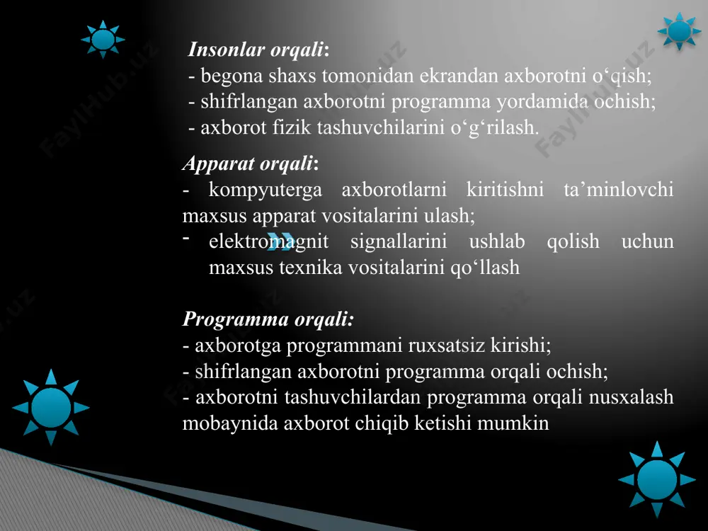 axborotlarni himoyalashning texnik va dasturiy vositalari - Page 5