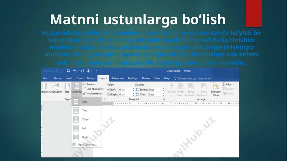 matnni ustunlarga bo’lish - Page 4