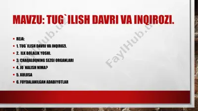 tug`ilish davri va inqirozi — PPTX